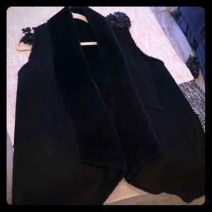 Calvin Klein Reversible Black Shearling Vest